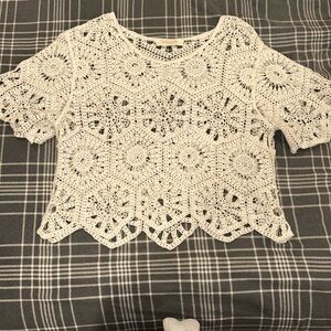 White Crochet Lace Top